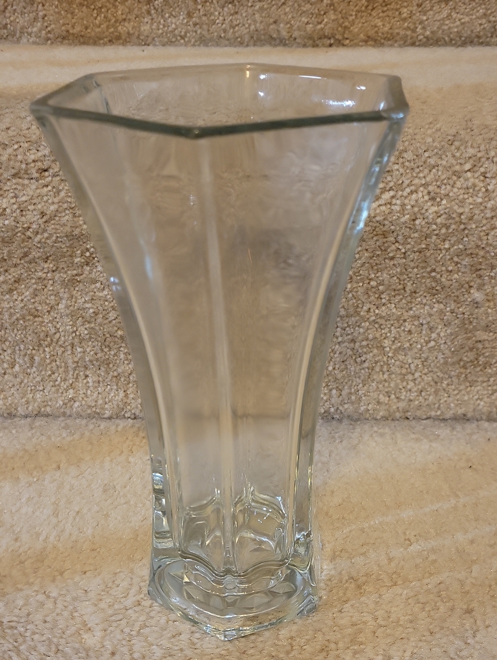 Clear Glass Hexagonal Vase - Home Accents
